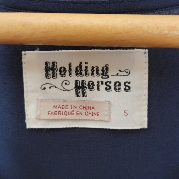 Anthropologie Holding Horses | Augusta Navy Crochet Boho Dress - Picture 4 of 7